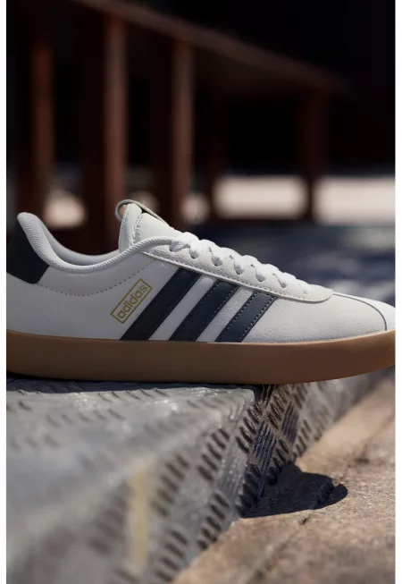 Спортни обувки VL Court 3.0 от кожа и велур - Избеляло черно/Карамел/Мръснобял