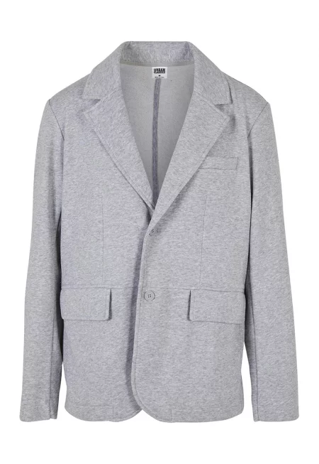 Свободно сако с раздвоен ревер - Сив меланж