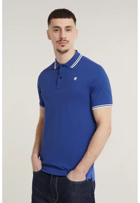 Тениска слим Dunda с органичен памук и яка