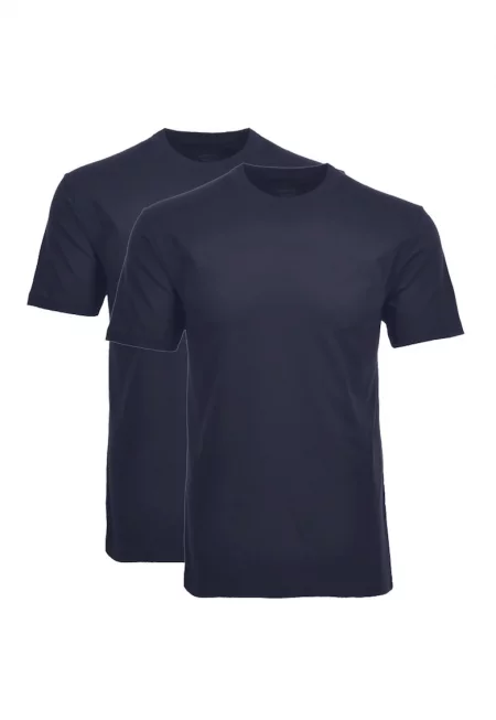 Тениски с овално деколте - 2 броя - Тъмносин