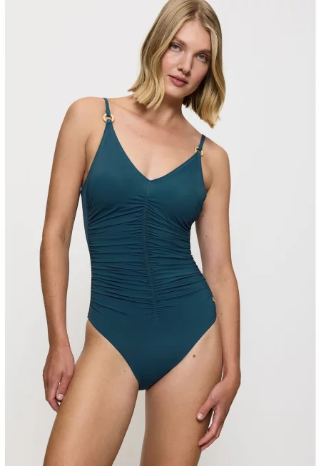 Цял бански Summer Twist - Петролно синьо