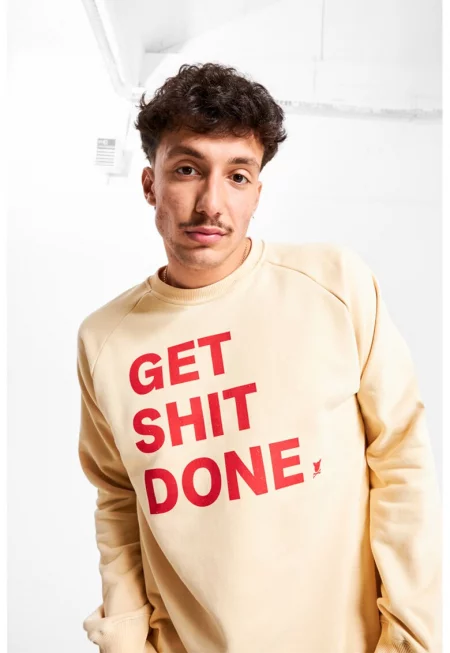 Унисекс суитшърт с ръкави реглан - Праскова/Аленочервен