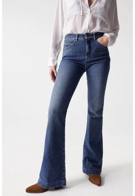 Вталяващи разкроени дънки Faith - Тъмносин