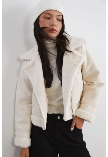 Яке с джобове встрани - Слонова кост