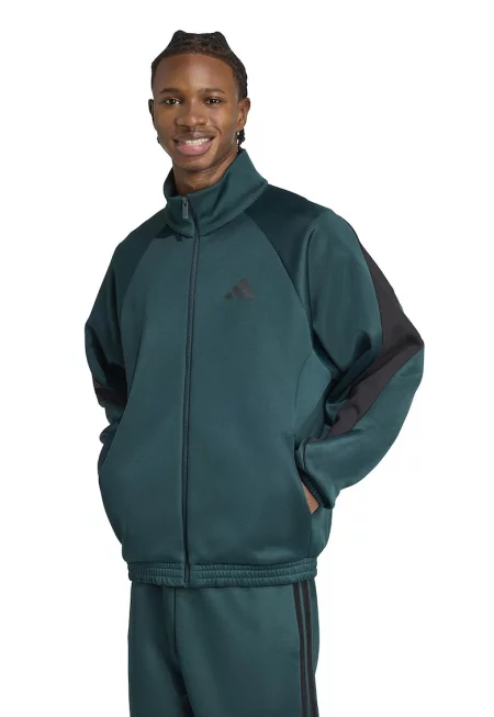 Яке в цветен блок с ръкави реглан - Черен/Тъмнозелен