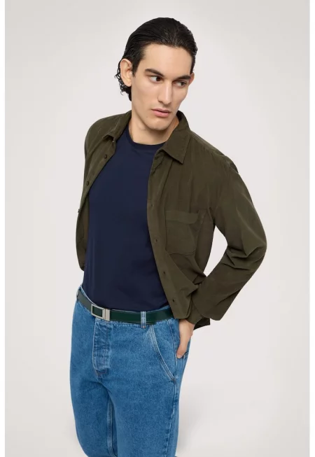 Блуза с овално деколте - Въглен сиво