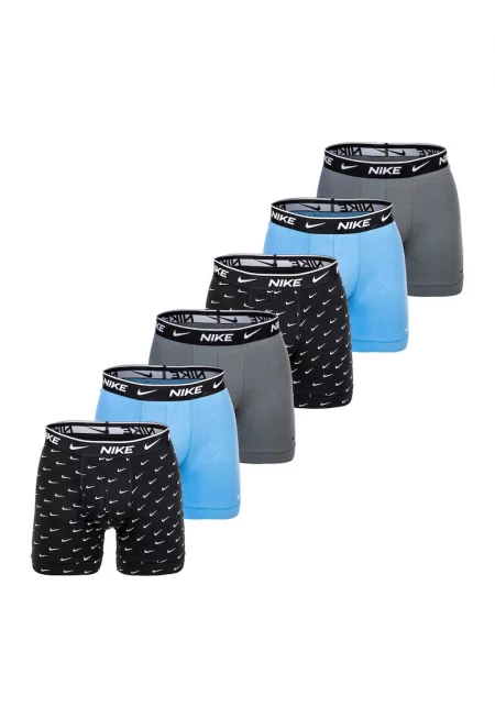 Боксерки с лого - 6 чифта - Черен/Сив/Син