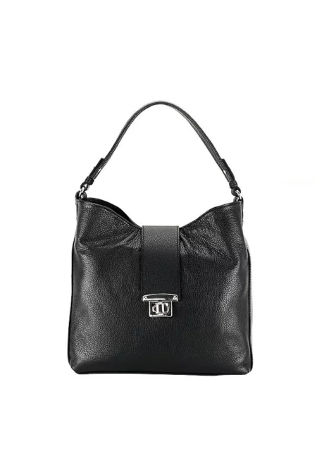 Чанта от естествена кожа 8963 124 - Сив - 11420 - Черен