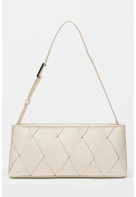 Чанта през рамо от еко кожа - Мръснобял