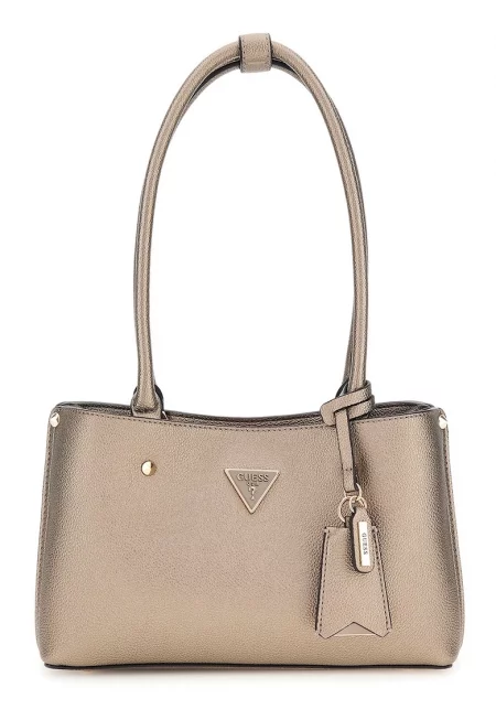 Чанта за рамо Meridian от еко кожа с лого - Бронз