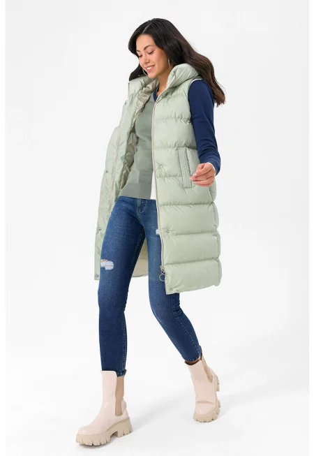 Дълъг елек с качулка