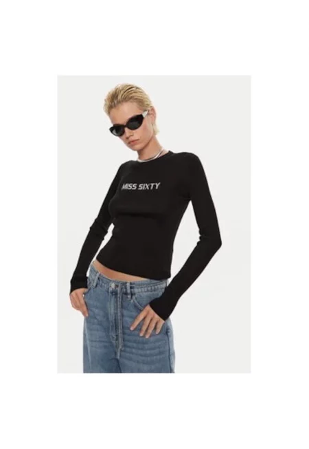 Дамска блуза -  304760075 - Вълна/Коприна - Черна - Черен