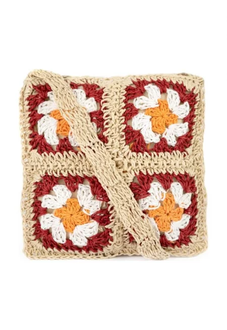 Дамска чанта  модел Oletta - бежова - един размер - плетен дизайн