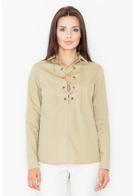 Дамска риза -  Ananna - маслина - Маслина
