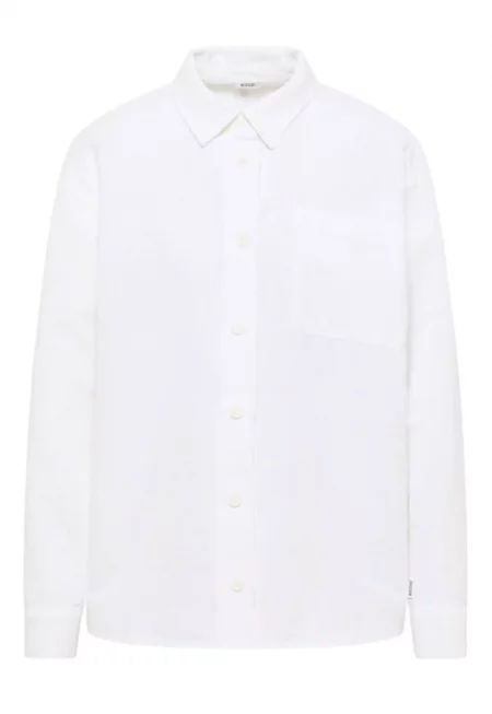 Дамска риза  Willow - овърсайз - бяла - 75% памук - 25% лен