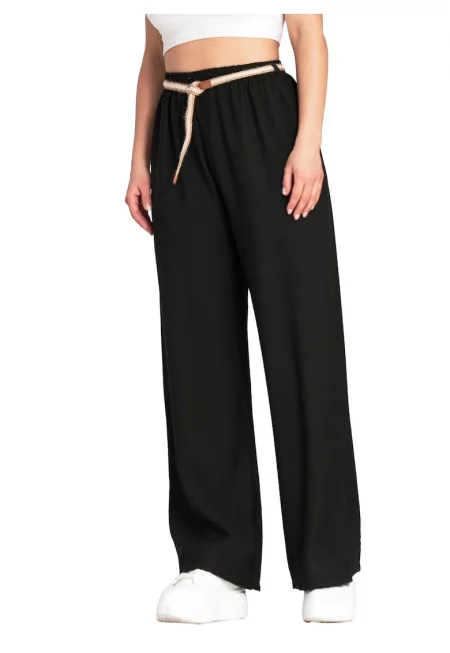 Дамски панталон -  черен - лек - вискозен - SM