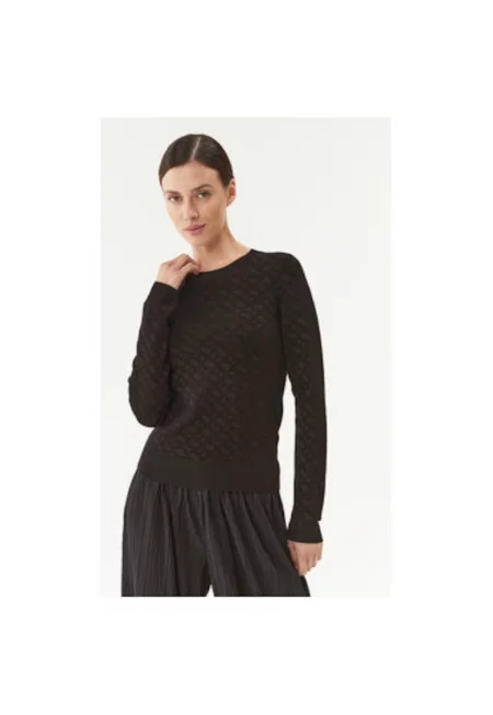 Дамски пуловер -  303311704 - Вискоза/Полиамид - Черен - Черен