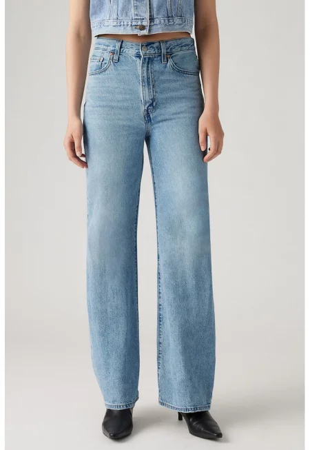 Дънки Ribcage с широк крачол - Пастелносин