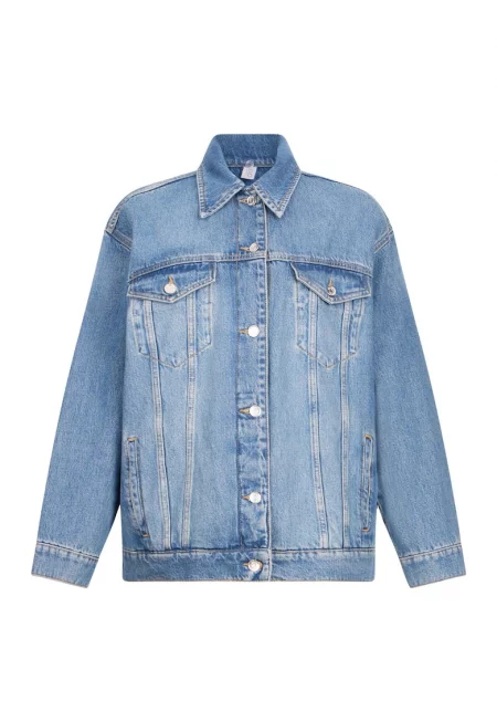 Дънково яке с остра яка - Син