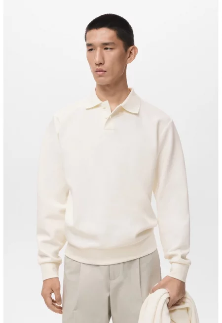 Едноцветен суитшърт с яка