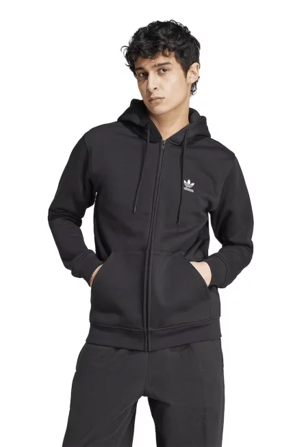 Худи с цип - Бял/Антрацитно сиво