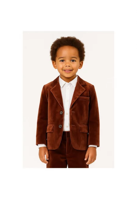 Кадифено сако с копчета - Кафяв