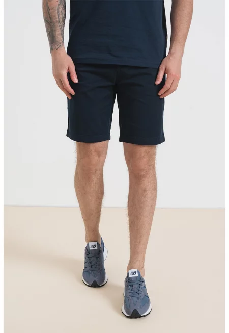 Къс панталон чино с джобове - Тъмносин