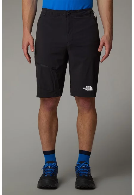 Къс панталон за хайкинг с лого - Черен