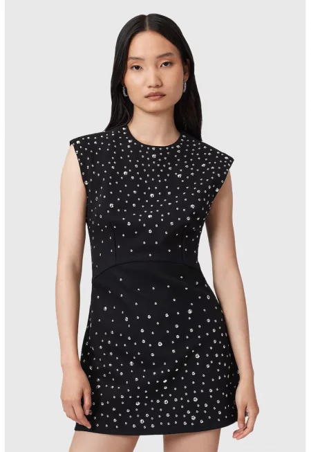 Къса рокля с нитове