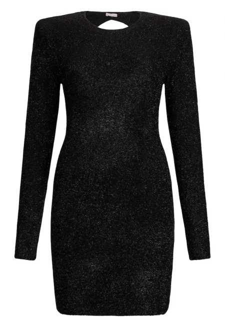 Къса вталена рокля - Черен