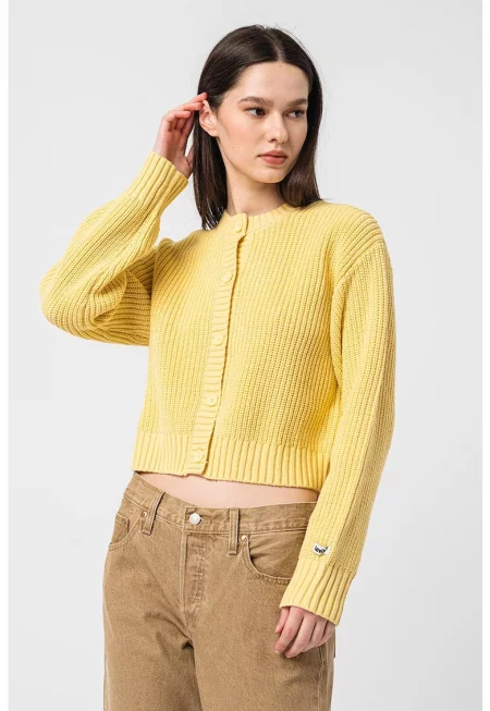 Къса жилетка с паднали ръкави