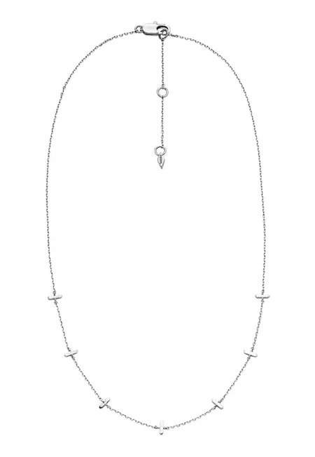 Колие с овални елементи - Сребрист