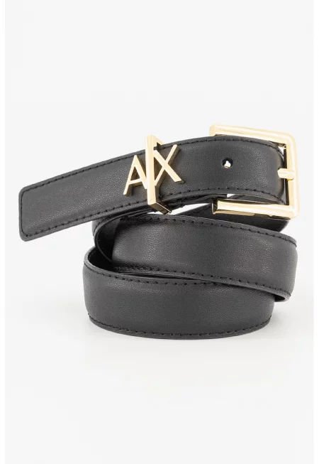 Кожен колан с метално лого