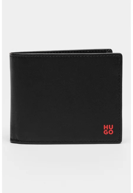 Кожен портфейл с лого - Черен