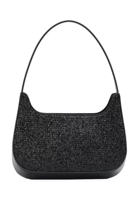 Кожена чанта с релеф - Черен