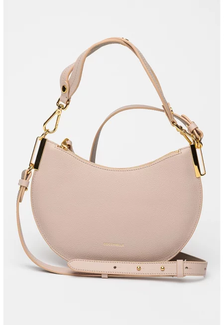 Кожена чанта за рамо с цип