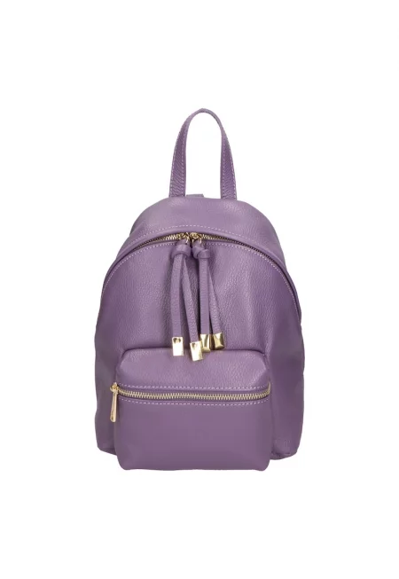 Кожена раница с преден джоб с цип