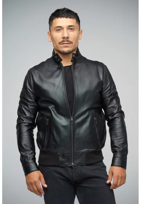 Кожено яке с джобове с цип