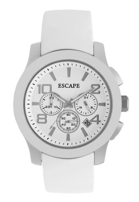 Мъжки часовник  модел ECP10675 - силиконова каишка - бял - 46мм - водоустойчивост 5 ATM