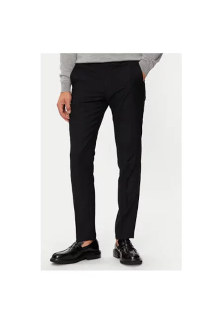 Мъжки панталон -  304396519 - Рециклиран полиестер/Вълна - Черен - Черен