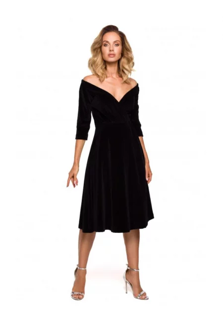 Миди рокля - Памук - Розово