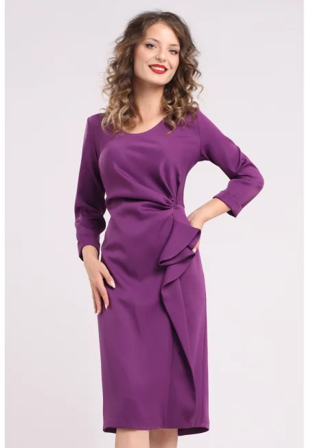 Миди рокля с набирания и дипли