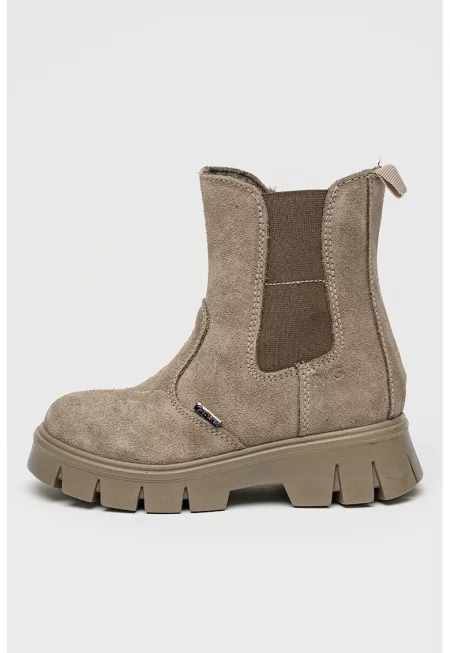 Непромокаеми велурени боти Chelsea с GORE-TEX - Сиво-кафяв