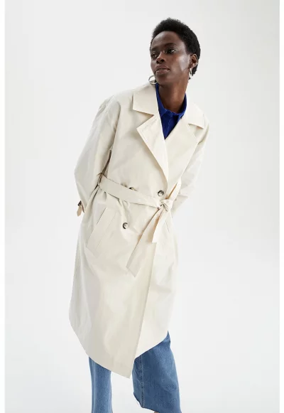 Палто тип тренч с памук