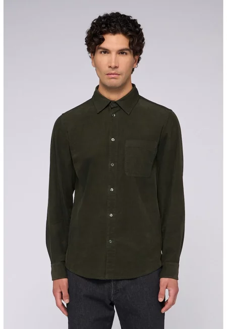 Памучна риза - Тъмно каки