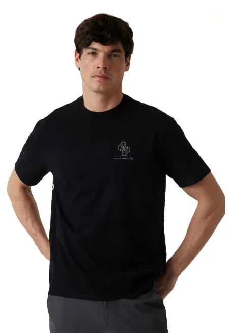 Памучна тениска с шарка на гърба