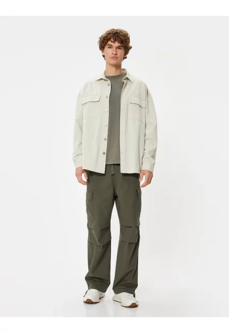 Панталон карго с връзки - Кафяв