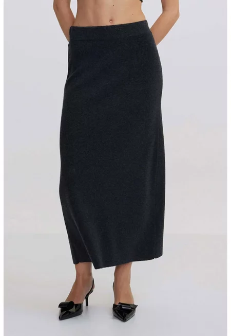 Пола с вълна - Меланж тъмно сиво