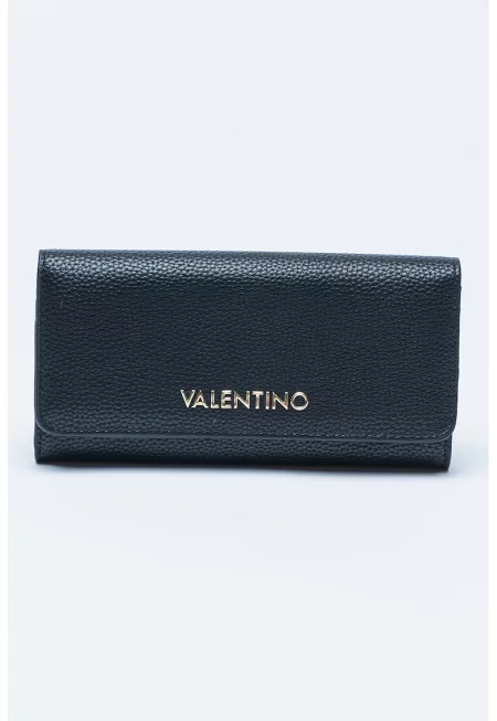 Портфейл Brixton от еко кожа с метално лого - Черен