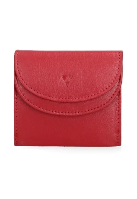Портмоне от еко кожа с външен джоб - Червен